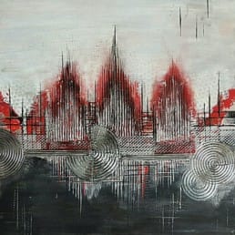 Rote Stadt Lebenslinie abstrakte Bilder