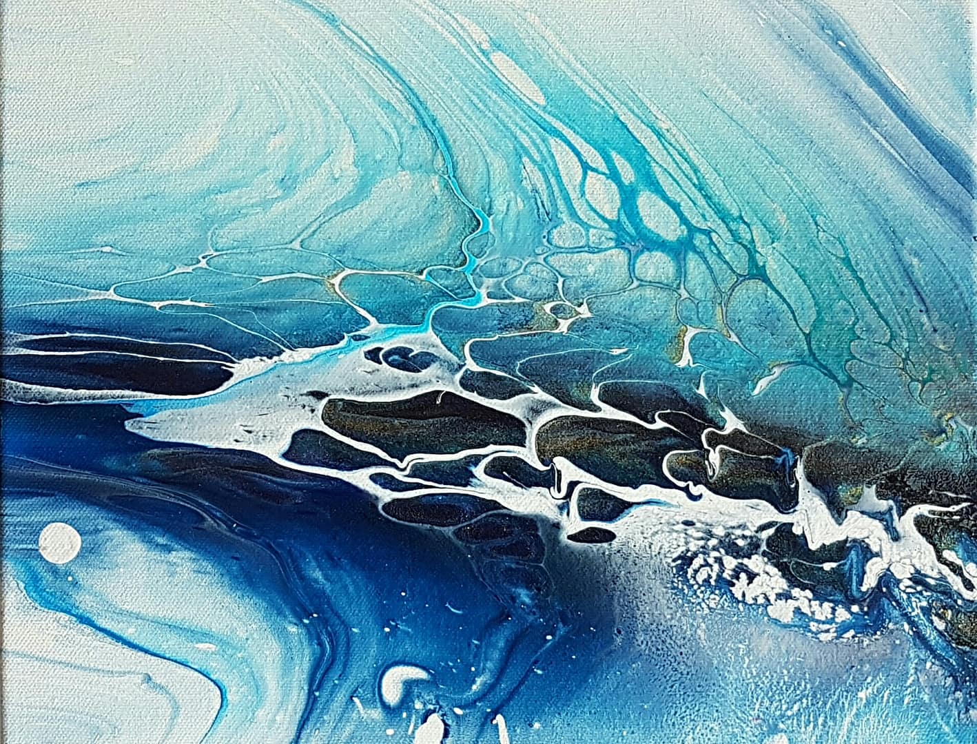Fishbone Fluidart Bilder kleine Kunstwerke