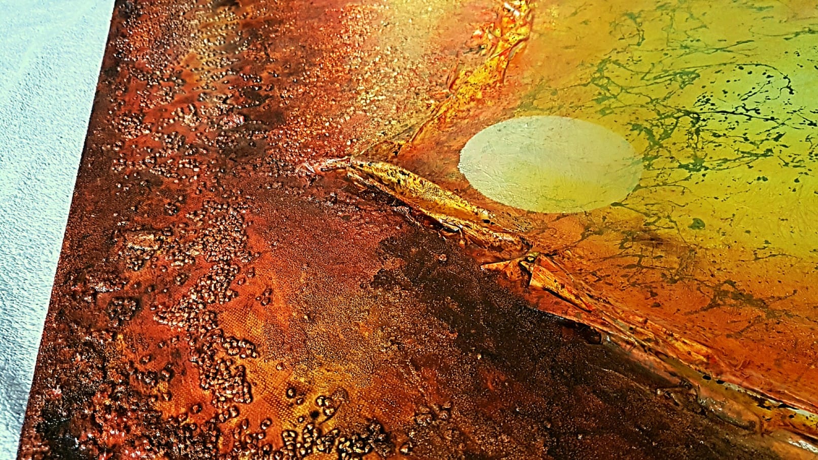 Sonnenfeuer Detail 3 Bilder Gemaelde abstrakt mixed media Strukturbilder