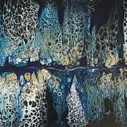 bild wandbild fantasy blau gold schwarz