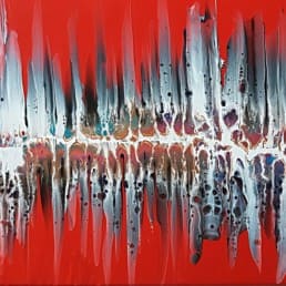 Ghost pour rot abstraktes Fluidart 50x100cm