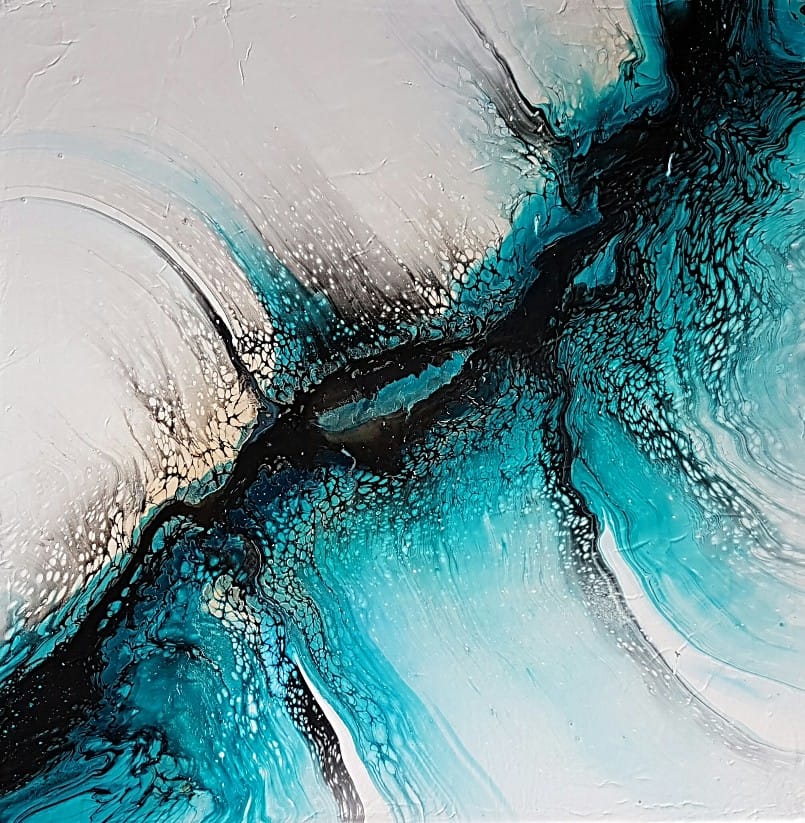 Artemis 50x50x4cm original gemälde fluidart