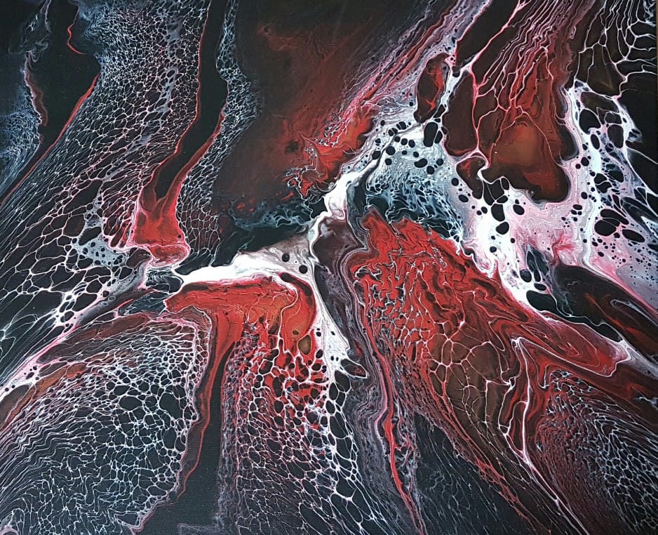Resonance 50x60 cm Bilder Gemaelde abstrakt mixed media Fluidart